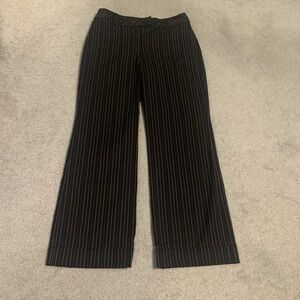 Brown with tan Pinstripes Wide-Leg Pants